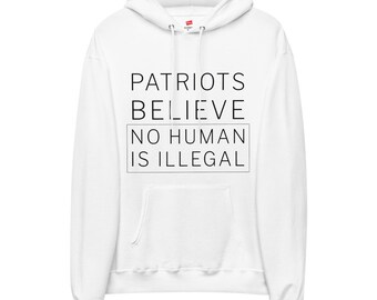 Unisex fleece hoodie - No Human is Illegal