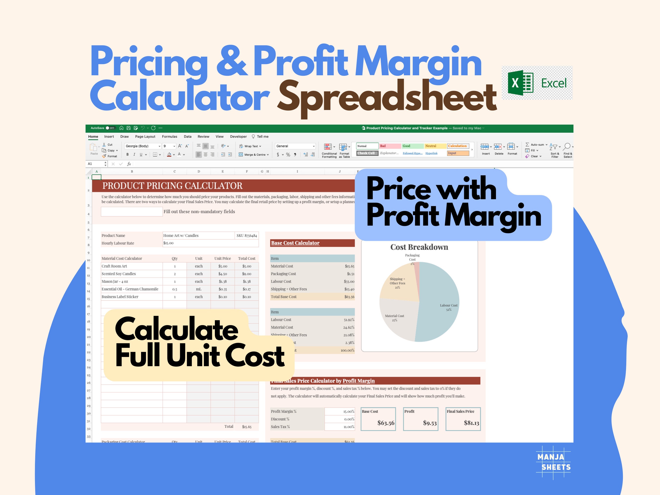 Product Pricing Template Pricing Sheet Pricing Calculator - Etsy