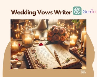 Personalized Wedding Vow Writer: Custom His & Hers Vows (Instant Download)