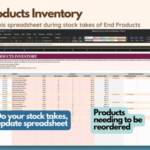 Small Business Inventory Tracker: Excel Spreadsheet Template - Etsy