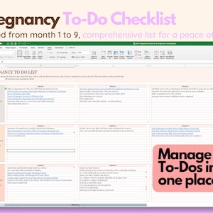 Digital Pregnancy Planner, Pregnancy Organizer Pregnancy Spreadsheet ...