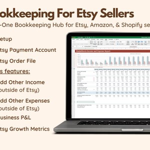 Etsy Seller Small Business Planner: Bookkeeping Template Expense Tracker, Profit and Loss Accounting, Sell on Etsy (Excel Spreadsheet) image 2
