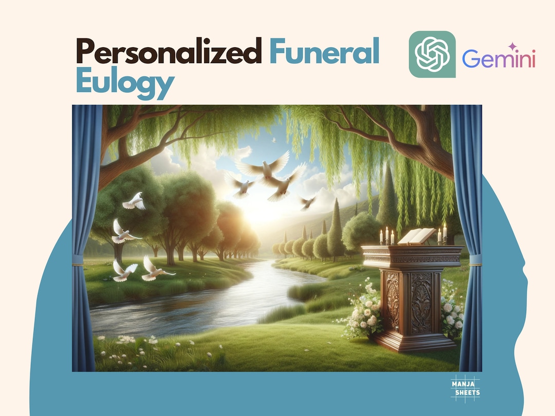 Funeral Eulogy Template Bereavement Gift, Memorial Gift, Celebration