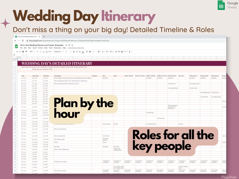 Wedding Digital Planner, Wedding Budget Spreadsheet, Wedding Timeline, Wedding Checklist, Wedding Template, To Do List, Guest, Google Sheets image 5