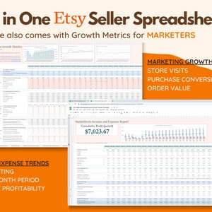 Etsy Verkoper MKB-planner: Boekhoudsjabloon, Onkostenregistratie, Winst- en Verliesrekening, Verkoop op Etsy-account (Google Sheets) afbeelding 6