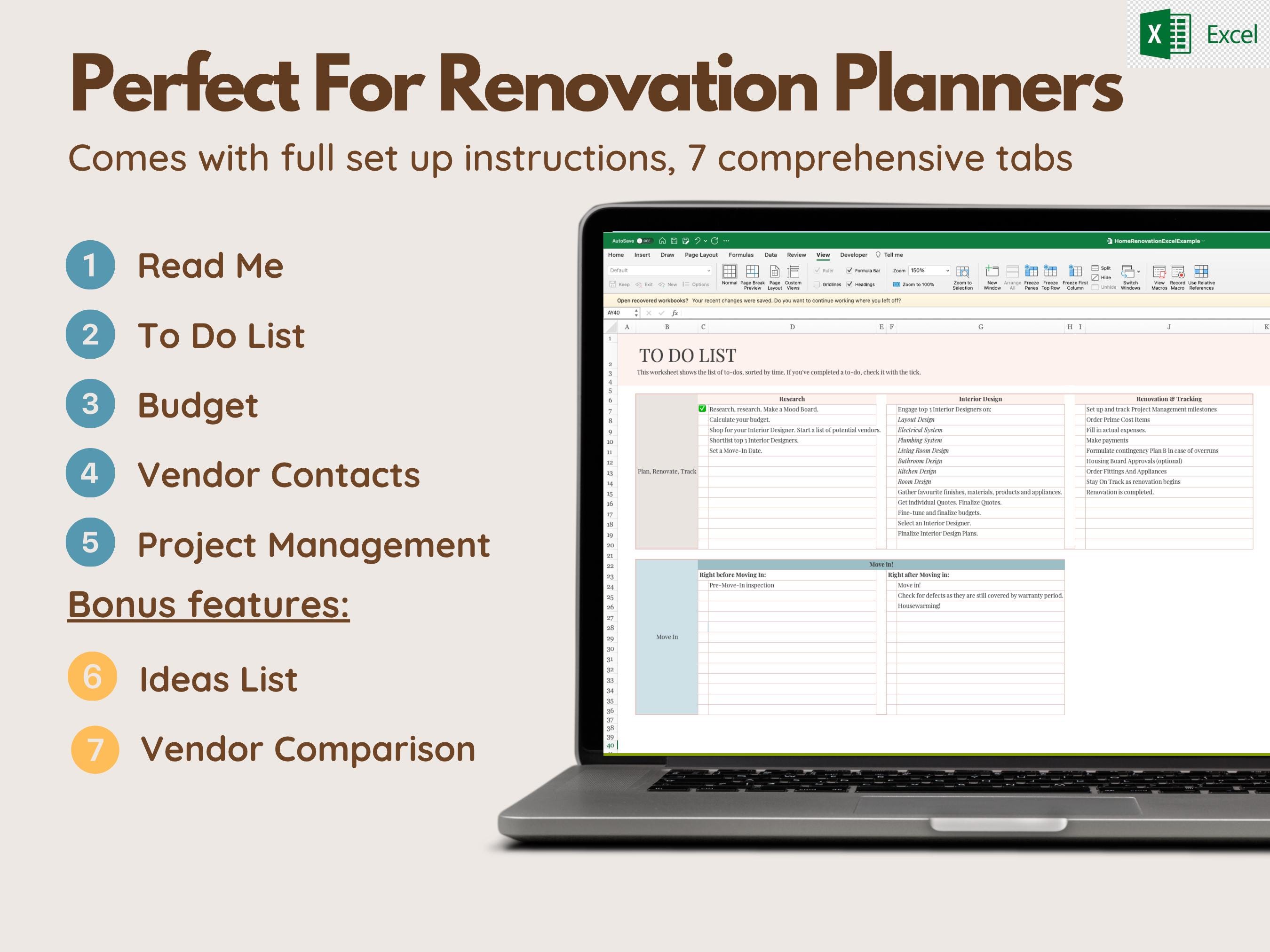 Home Renovation Planner: Renovation Task Tracker, Budget Planner ...
