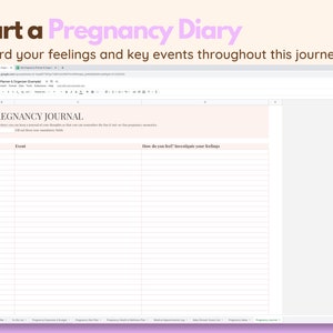 Digital Pregnancy Planner (Google Sheets): First Time Mom Gift, Birth Plan Template, Baby Gift, Maternity Journal, Baby Planner & Shopping image 10