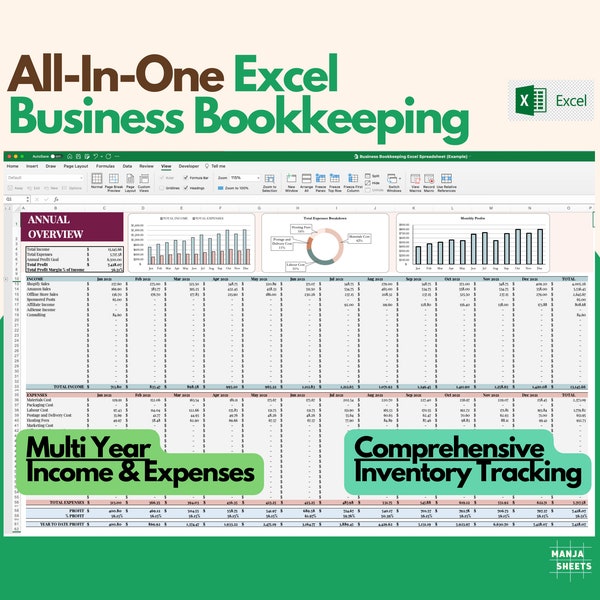 Buchführung Small Business, Budget Tabelle, Expense Tracker, Business Planner, Inventur Vorlage, Income Tracker, Profit, Excel Sheet