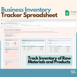 Small Business Inventory Tracker Spreadsheet, Inventory Template, Inventory Management, Inventory Sheet, Business Spreadsheet, Google Sheets