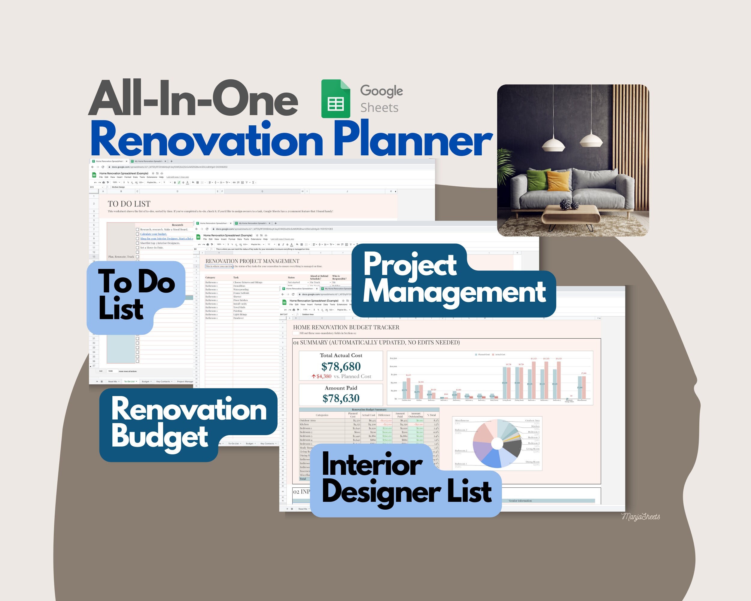 Renovation Planner Interior Design Project Planner Home Etsy