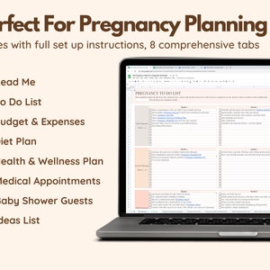 Digital Pregnancy Planner, Pregnancy Organizer Pregnancy Spreadsheet ...