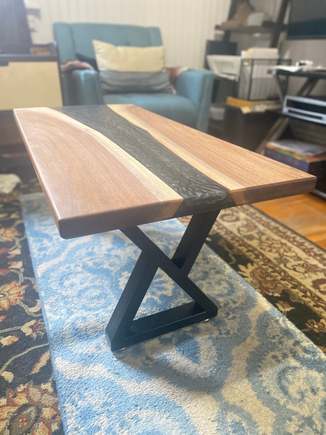 Walnut & Epoxy Coffee Table Etsy