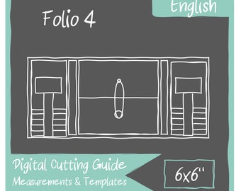 DIGITAL Cutting guides and templates for Interactive 6x6" Folio No. 4 - Gatefold folio with large box inside