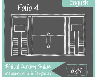 DIGITAL Cutting guides and templates for Interactive 6x8" Folio No. 4 - Gatefold folio with large box inside