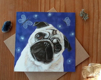Pug Greetings card