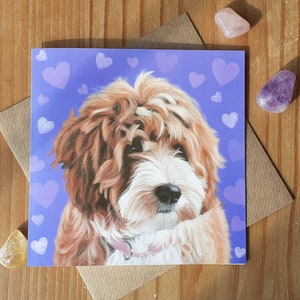 Carte de voeux Goldendoodle / Carte d'anniversaire Goldendoodle / Carte Cockapoo / Carte Cockapoo pour la fête des mères / Carte pour la fête des pères / Carte Goldendoodle