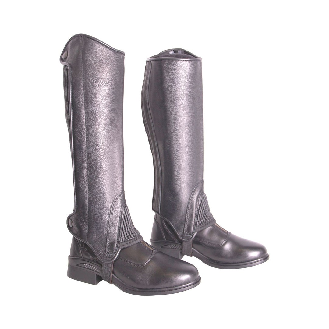 Stivaletti Da Equitazione In Pelle AK Thunder - Half Chaps Con Chiusura A Velcro E Cerniera - Foto 11