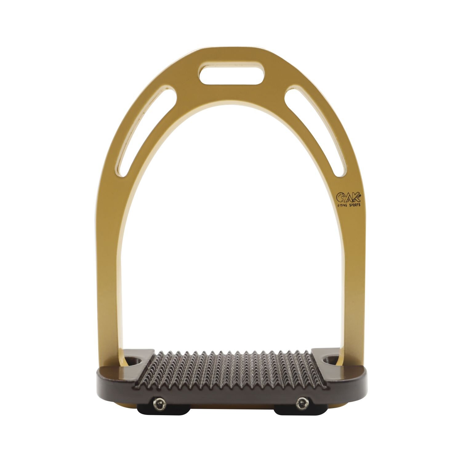 Staffe Da Equitazione AK In Alluminio Leggero – 4.75 Pollici, Suola Extra Larga, Colore Oro/Marrone, Anti-Ruggine