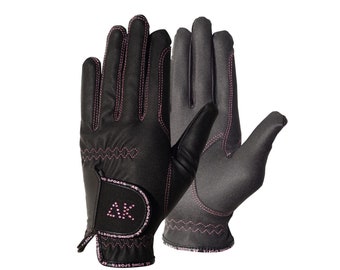 AK Horse Riding Gloves Ladies, Men & Kids Equestrian Gloves with Stones