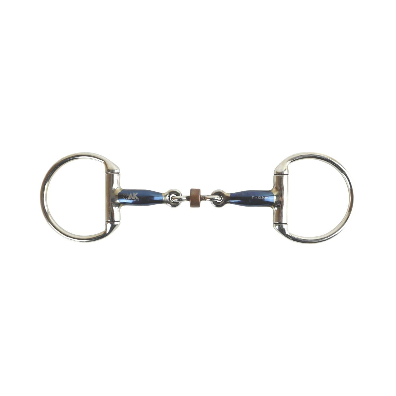 AK Sweat Iron Eggbut Double Jointed Lozenge Horse Bit with Cooper Roller AKRS-2602