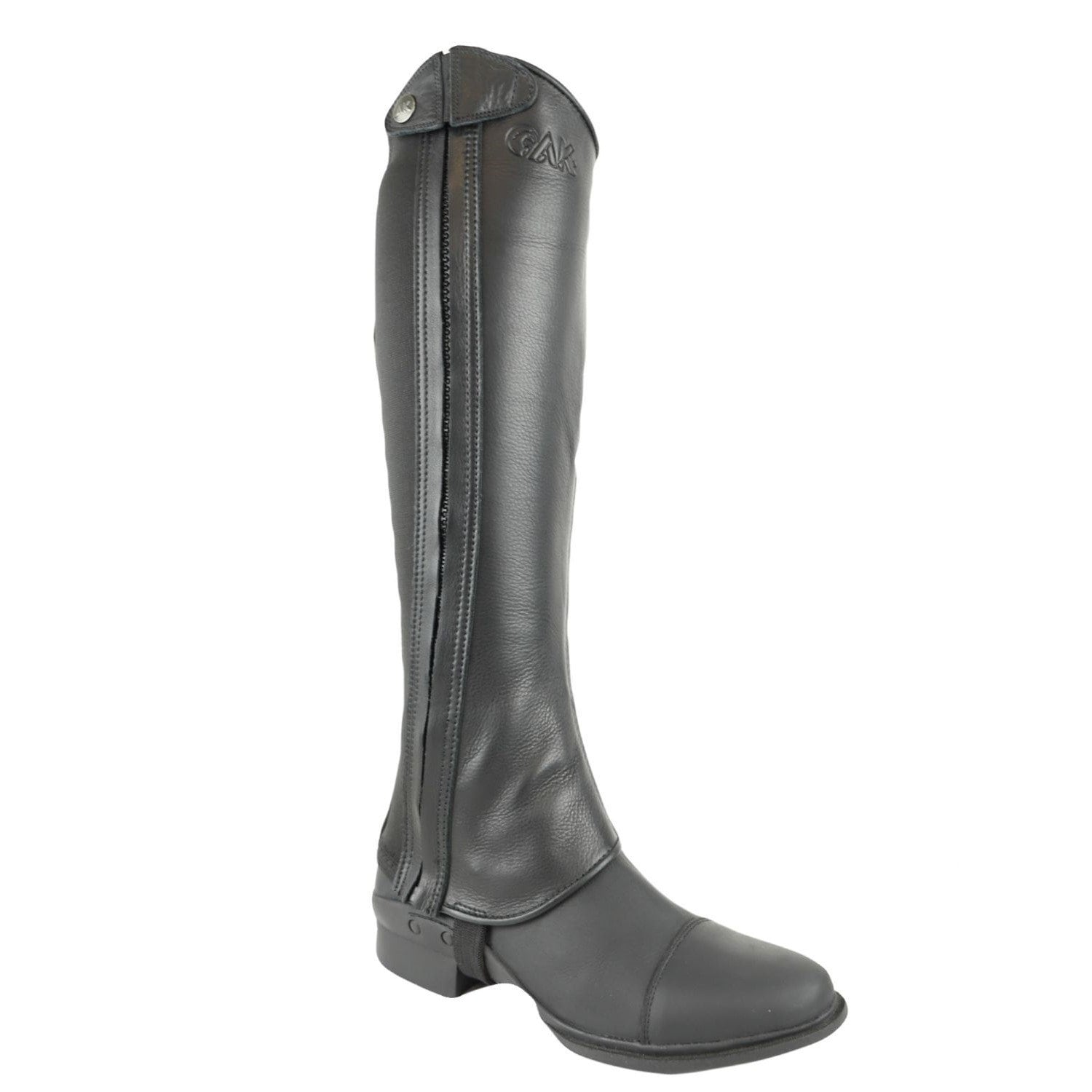 Stivaletti Da Equitazione In Pelle AK Thunder - Half Chaps Con Chiusura A Velcro E Cerniera - Foto 7