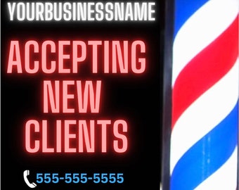 Barbershop Flyer, Barber Business Announcement, Barber flyer, Barber Social Media flyer, Barbershop business, Barber Appointment, Walk-ins