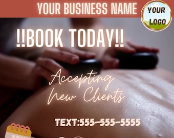Massage Flyer, Mobile Massage Flyer, Massage Promotion Flyer, Boutique, Body Massage Therapy Treatment, Massage Spa Beauty, Massage Service