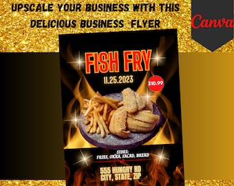 Fish Fry Flyer, Fish Fry 5X7 Digital & Printable Flyer, Fish Fry Plate, Fish Fry Cookout, Fried Fish, Fish Sale Flyer, Fish Plate Flyer,
