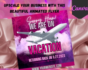Vacation Business Flyer, We On Vacation Flyer, Business Announcement, We&#39;ll Be Back Flyer, On Vacation Flyer, Upcoming Out Of Office, Recent