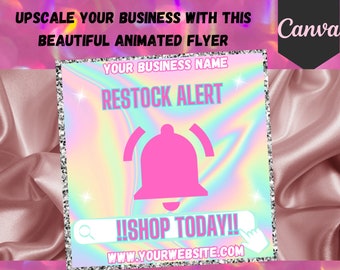 Business Alert Branding, We've Restocked Flyer, Restock Flyer, We Have Restocked Promo, New In Stock Flyer, Restock Announcement, Restock
