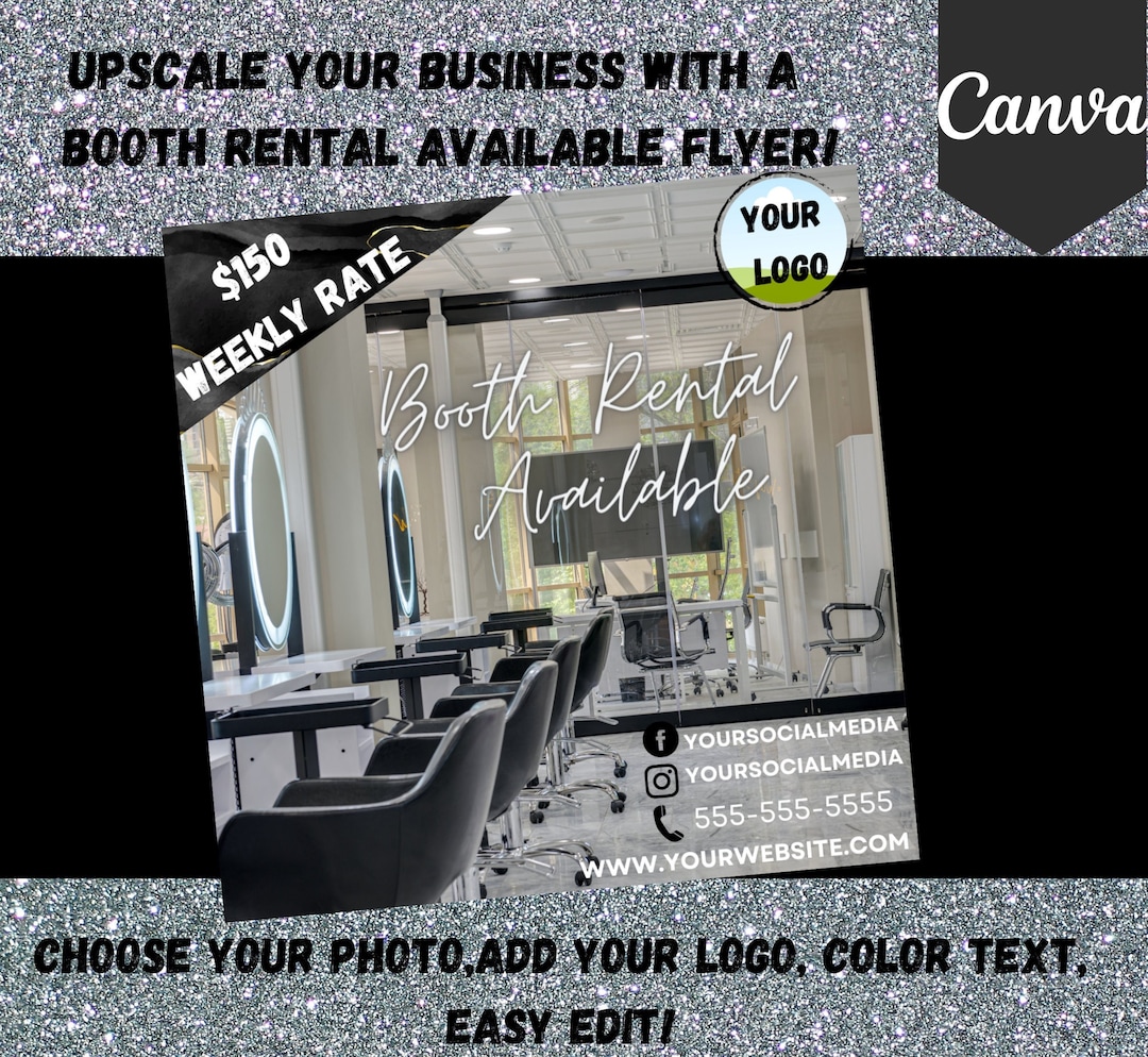 Booth Rental Flyer, Booth Rental Template, Hair Salon Rental, Massage