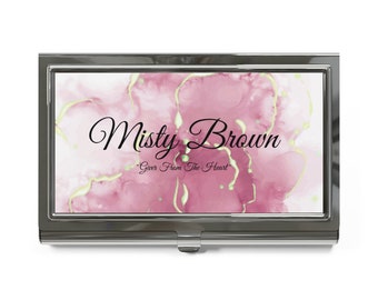 Personalized Business Card Case, Custom Business Card Holder, Customized Gift, Metal Credit Card Holder, New Business Owner Gift