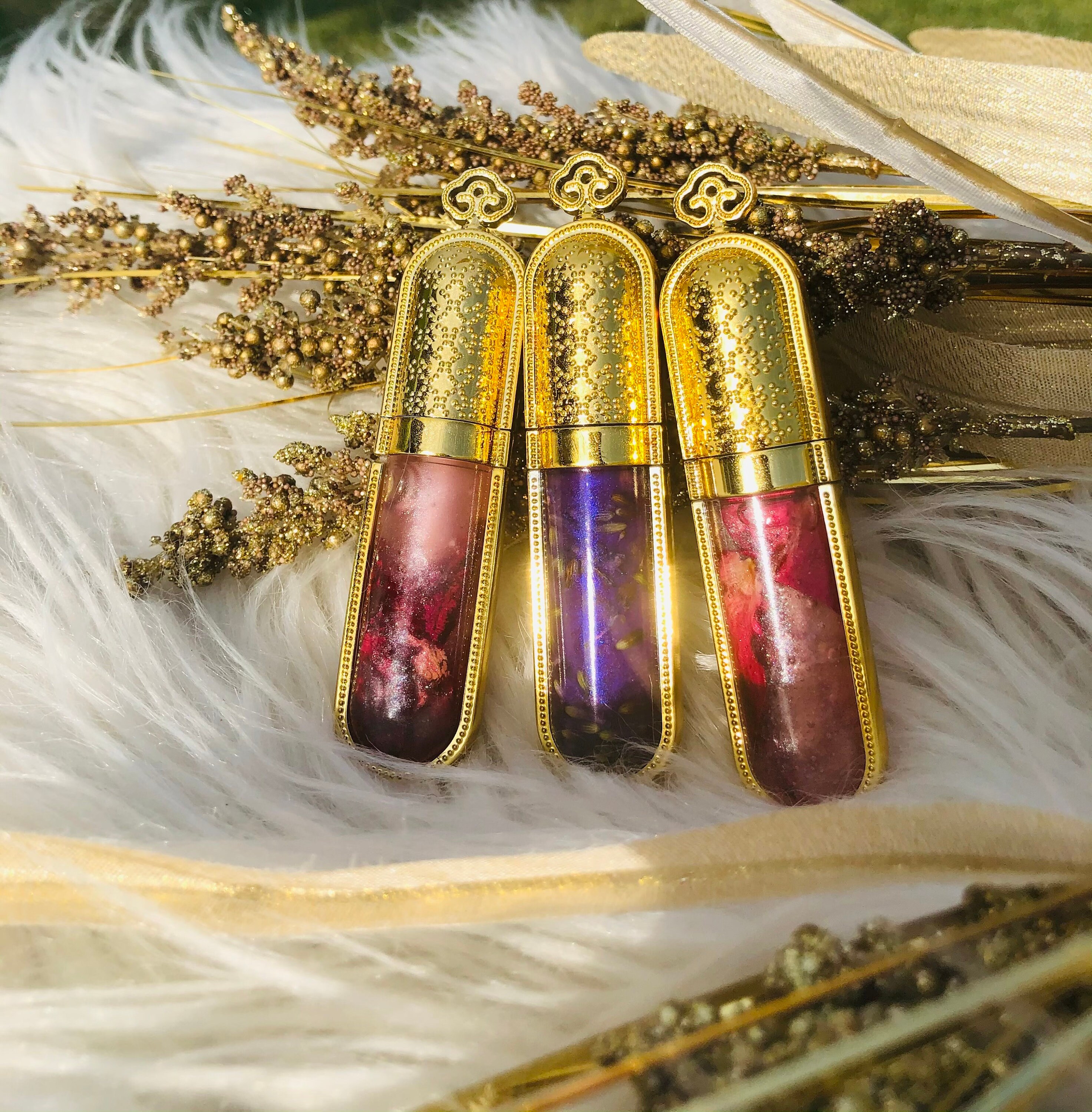 Rose Lip Gloss Infused Oil Lip Gloss Lavender Lip Gloss Etsy