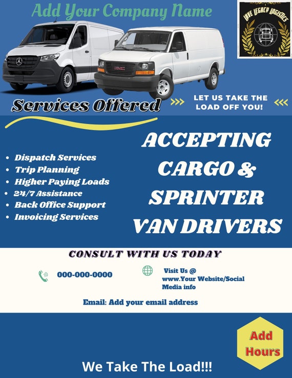 Sprintercargo Van Dispatch Flyer Independent Freight Etsy