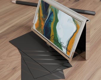 Personalized Business Card Case, Custom Business Card Holder, Customized Gift, Metal Credit Card Holder, New Business Owner Gift