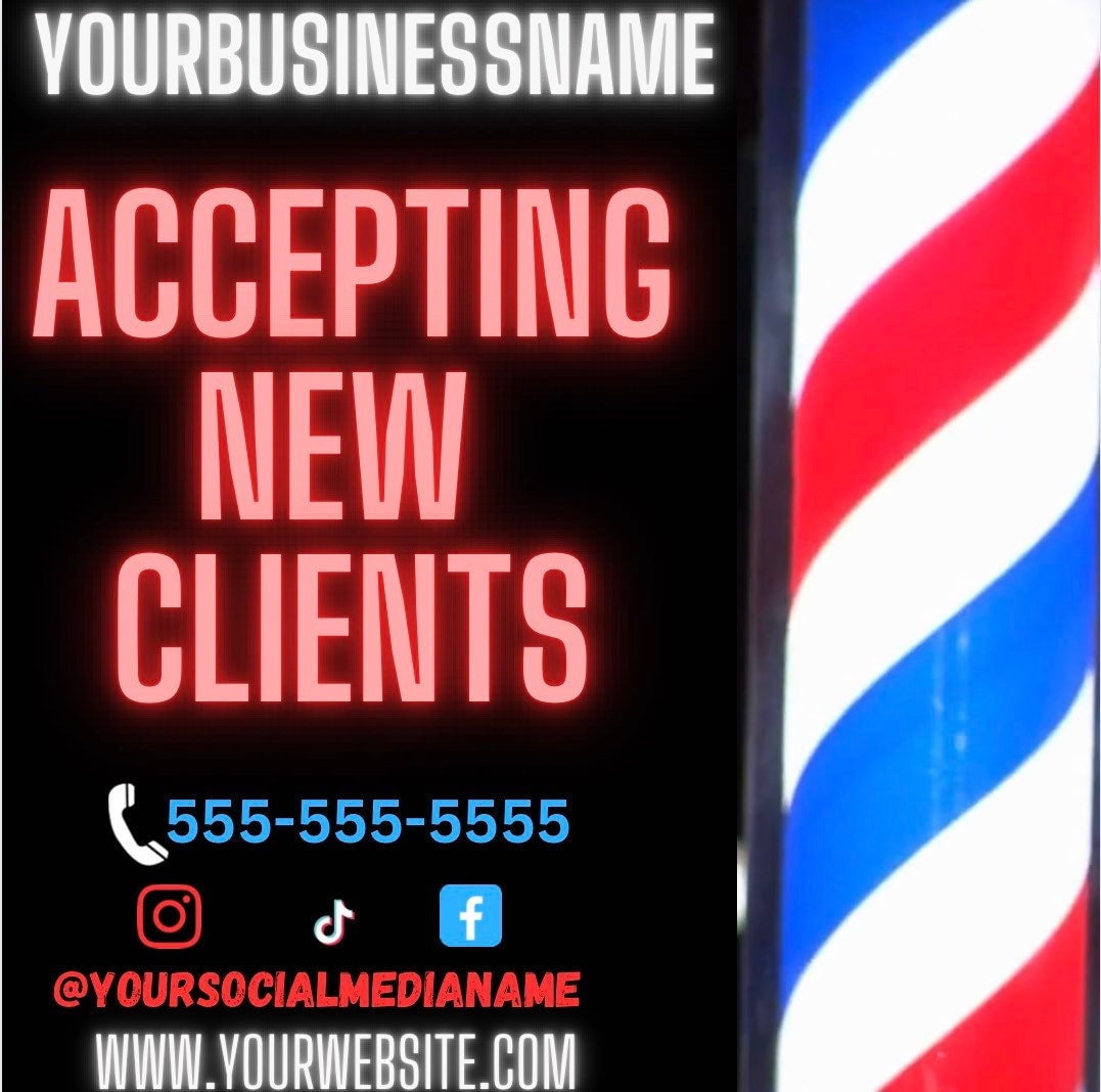 Barbershop Flyer, Barber Business Announcement, Barber Flyer, Barber ...