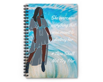 Pretty Blue Woman Journal, Thou Shall Not Try Her, African American Journal, Gratitude Prayer Journal, Black Woman Art Journal