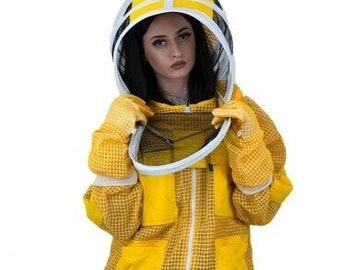 Apiculture Apiculteur Abeille Veste de Protection Pull Chemisier Combinaison Ventilation 3 Couches Capuche Amovible Nombreuses Poches Taille réglable Poignet