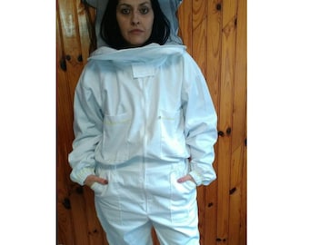 Beekeeping Beekeeper Bee Protective Full Suit Coverall Ventilation Cotton Jacket Pants Removable hood many pockets Elasticated arms and legs