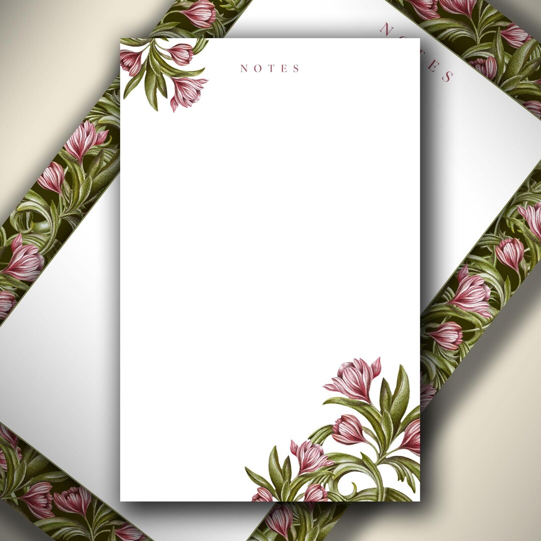 Vintage Tulip Illustration Notepad - Etsy