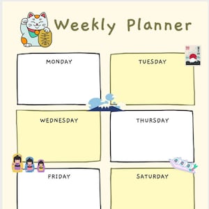 Digital Japanese-Inspired Weekly Planner 2023