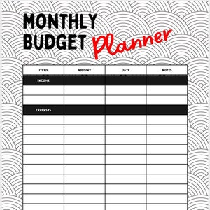Digital Japanese-Inspired Monthly Budget Planner