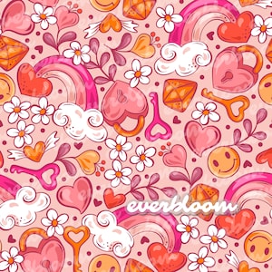 Limited Valentines Day 3 Seamless Pattern for Commercial Use, Surface Pattern, Seamless Repeat, Custom Fabric, Seamless Design File
