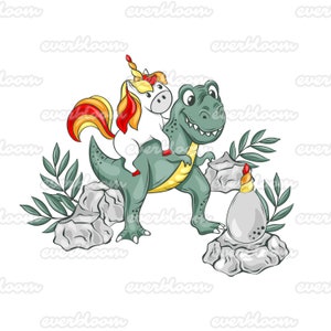 Unicorn Riding Dinosaur Sublimation Png File For Commercial Use, Unicorn Png, Dinosaur Sublimation, Unicorn and Dinosaur png