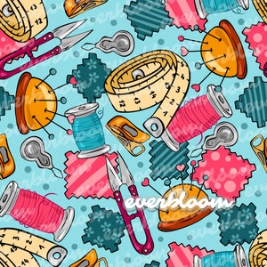 Limited Sewing 1 Seamless Pattern for Commercial Use, Surface Pattern, Seamless Repeat, Custom Fabric, Seamless Design File