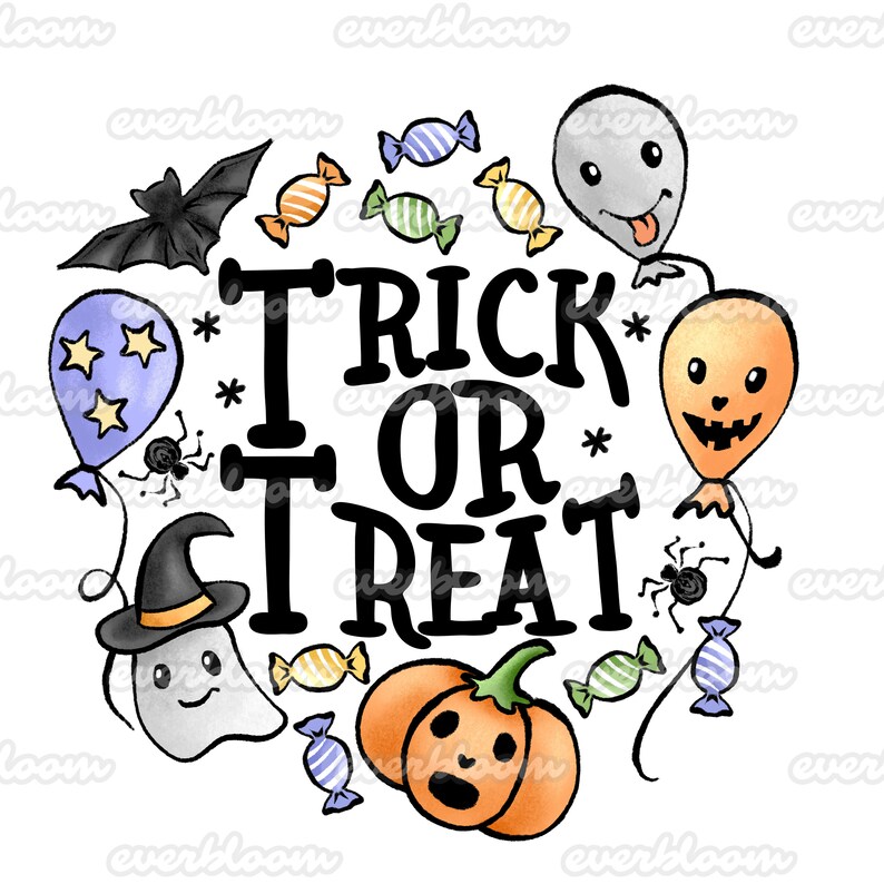Trick or Treat Sublimation Png File for Commercial Use Etsy