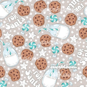 Limited Cookies For Santa Seamless Pattern for Commercial Use, Surface Pattern, Seamless Repeat, Custom Fabric, Seamless Design File
