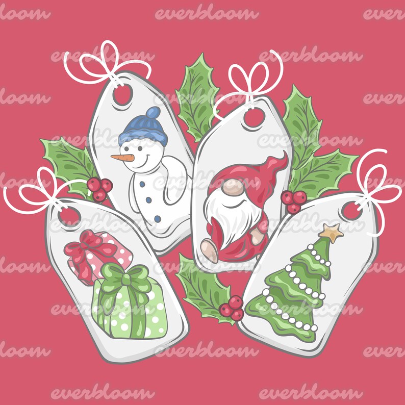Christmas Tags Sublimation Png File for Commercial Use Tags Etsy