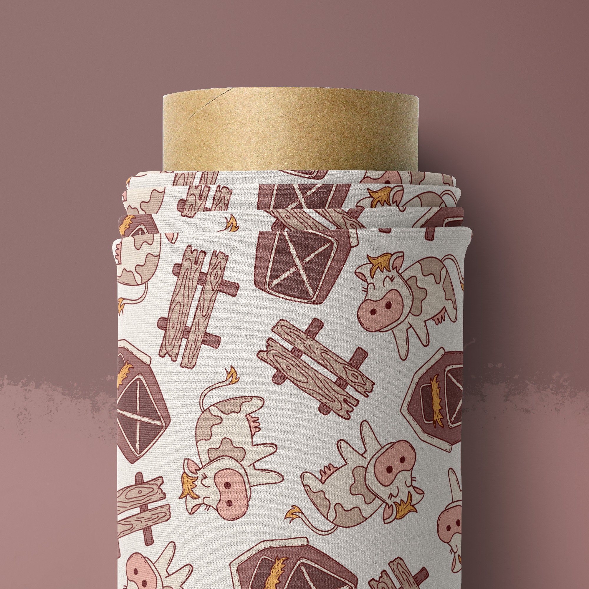 Farm Seamless Pattern for Commercial Use, Repeat Pattern Jpg, Farm Cow ...