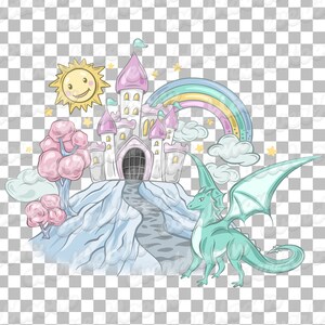 Dragon 3 Sublimation Png File For Commercial Use, Dragon Png, Castle Png, Fairytale Sublimation, Dragon Sublimation